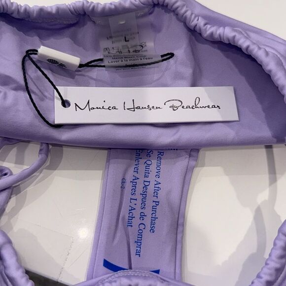 NWT Monica Hansen Rhinestone Lavender String Bikini Large Revolve - Picture 6 of 7